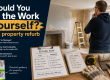 Should you do the work yourself on a property refurb, shown with a stripped-out room, DIY tools, a refurbishment checklist and an investor deciding between doing the work and managing the project
